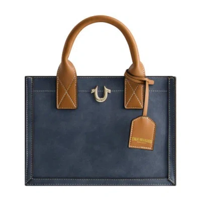 True Religion Modern Edge Suede Tote In Blue