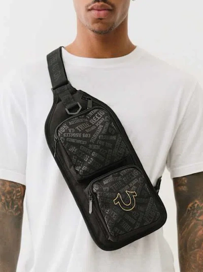 True Religion Monogram Logo Sling Bag