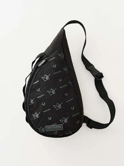 True Religion Monogram Sling Bag In Black
