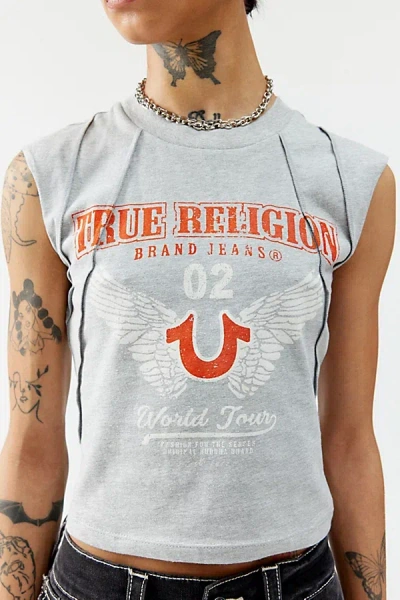 True Religion Motor Muscle Tank Top In Dark Grey, Women's At Urban Outfitters