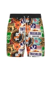 True Religion Logo Print Board Shorts In Multi