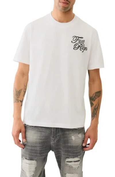 True Religion Multi Logo Graphic T-shirt In Optic White