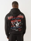 True Religion Multi Logo Print Zip Hoodie