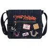 True Religion Multi Patch Denim Messenger Bag In Blue