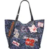 True Religion Multi Patch Graphic Tote In Navy