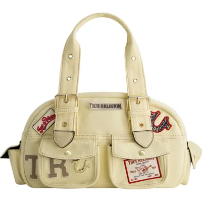 True Religion Multi-patch Satchel In Sand