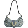 True Religion Multi-strap Denim Shoulder Bag In Gray