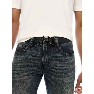 True Religion Multi-horseshoe Buckle Belt In Black