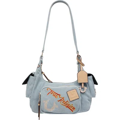 True Religion Multipatch Denim Hobo Bag In Blue