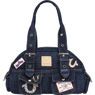 True Religion Multipatch Satchel Bag In Blue
