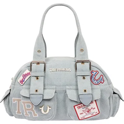 True Religion Multipatch Satchel Bag In Blue
