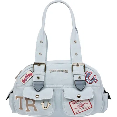 True Religion Multipatch Satchel Bag In Blue