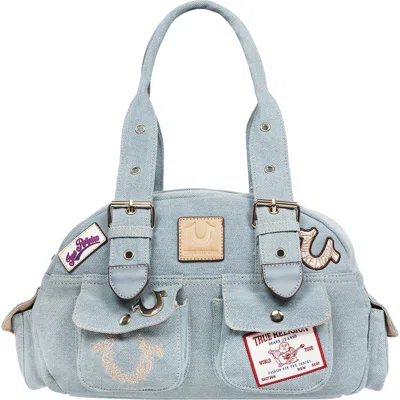 True Religion Multipatch Satchel Bag In Blue