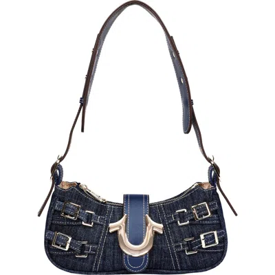 True Religion Multi-strap Denim Shoulder Bag In Blue