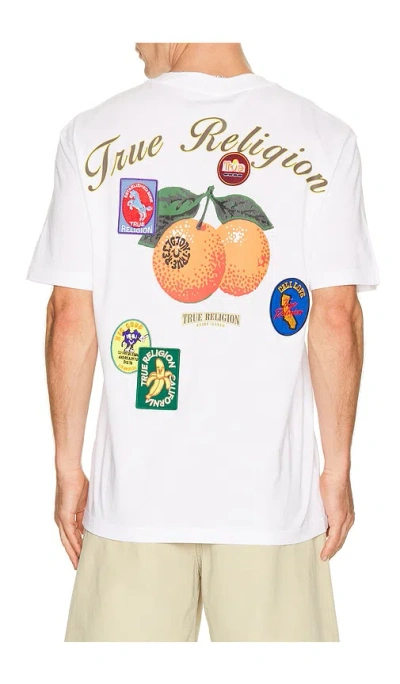 True Religion Orchard Stamps Tee In White