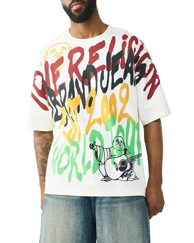 True Religion Oversized Fit Graffiti Tee In Multi