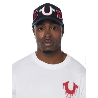 True Religion Oversized Horseshoe Logo Hat In Black