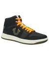 True Religion Owen High Top Sneaker In Black Olive