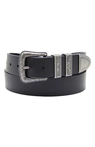 True Religion Palomo Western Buckle Belt In Black