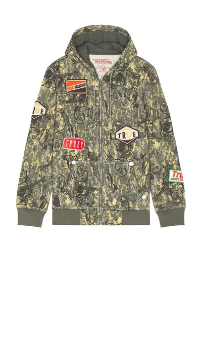 True Religion Patch Buddha Camo Big-t Zip Hoodie