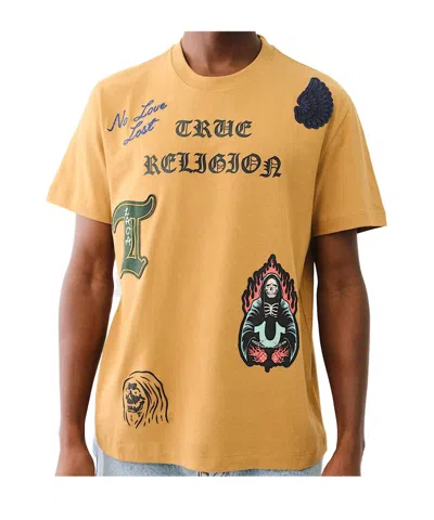 True Religion Patch Embroidery Graphic Tee In Yellow