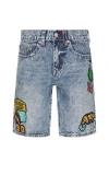 True Religion Bobby No Flap Patches Shorts In Blue