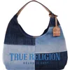 True Religion Patchwork Denim Hobo Bag In Blue