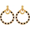 True Religion Pavé Crystal Circle Drop Doorknocker Earrings In Goldtone/jet