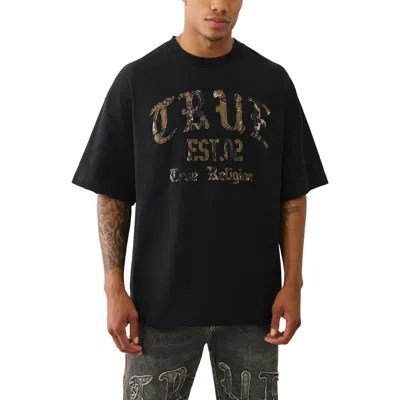True Religion Men's Forest Camo Crewneck T-shirt In Black