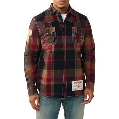 True Religion Plaid Big T Western Snap-up Shirt In Multi