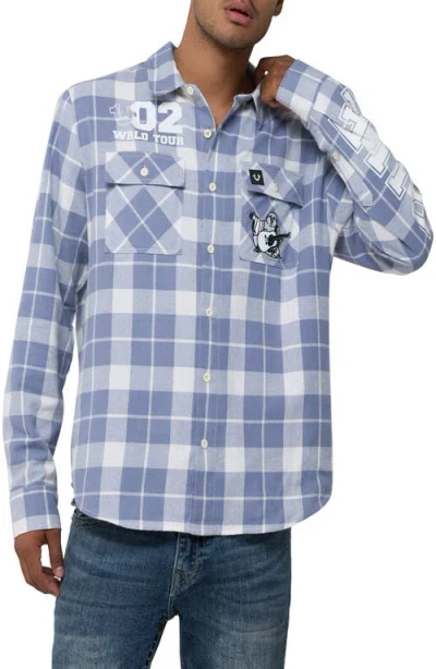 True Religion Plaid Cotton Flannel Shirt In Multi
