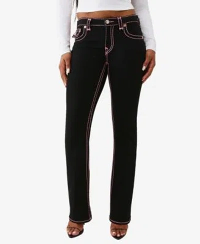 True Religion Plus Size Becca Mid Rise Bootcut Super T Flap Jeans In Black