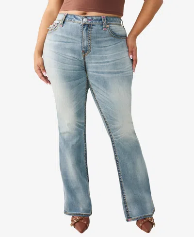 True Religion Plus Size Becca Mid-rise Bootcut Jeans In Blue