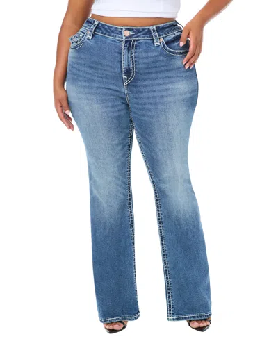 True Religion Plus Size Becca Stretch Mid-rise Bootcut Jeans In Blue
