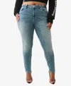 True Religion Plus Size Jennie Crystal Mid Rise Skinny Big T Jeans