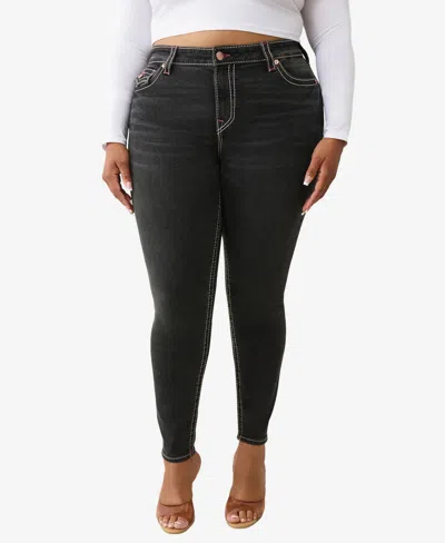 True Religion Plus Size Jennie Curvy Skinny Big T Jeans In Black