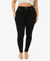 True Religion Plus Size Jennie Curvy Skinny Mid Rise Jeans In Black