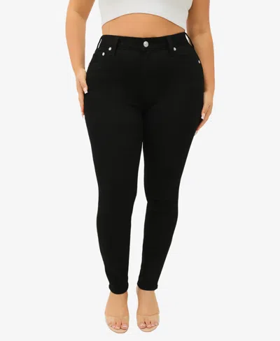 True Religion Plus Size Jennie Curvy Skinny Mid Rise Jeans In Black