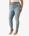 True Religion Plus Size Jennie Curvy Skinny Mid Rise Jeans In Blue