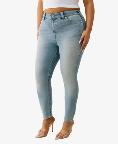 True Religion Plus Size Jennie Curvy Skinny Mid Rise Jeans In Blue
