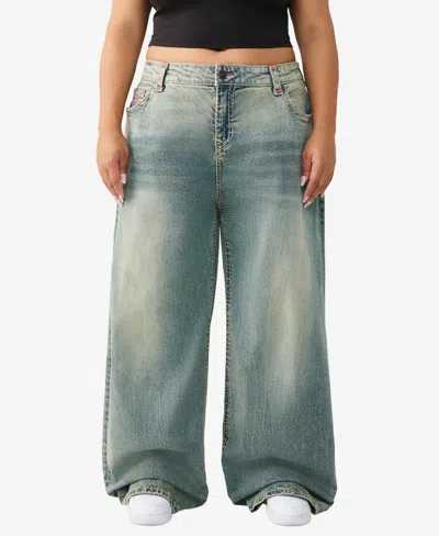 True Religion Plus Size Jessie Super Baggy Super T Jeans In Blue