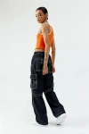 True Religion Pocket Mid-rise Cargo Pant In Black, Women's At Urban Outfitters