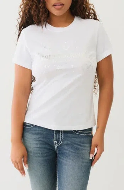 True Religion Popcorn Buddha Cotton Graphic T-shirt In White