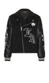 True Religion Property Of None Biker Jacket In 젯 블랙