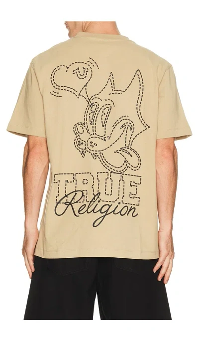 True Religion Puff Cat Tee In Brown