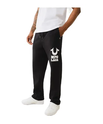True Religion Puff Print Logo Sweat Pant In Black