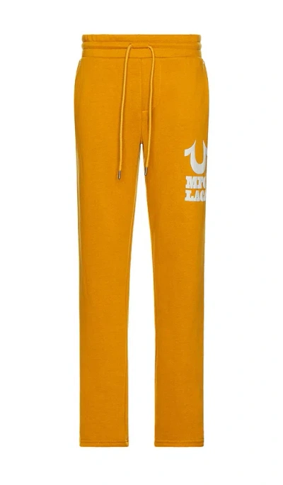 True Religion Puff Script Straight Sweatpant In Buckthorn