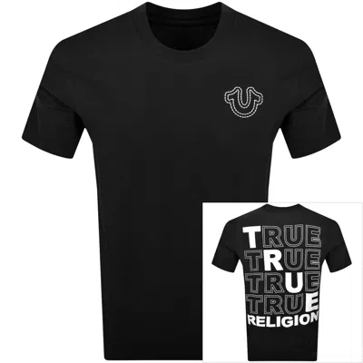 True Religion Puff Stitch T Shirt Black
