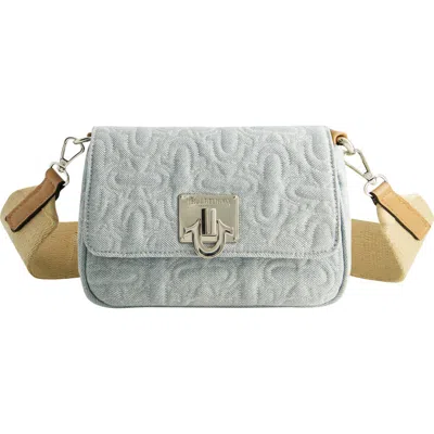 True Religion Quilted Denim Horseshoe Flap Crossbody In Blue