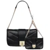 True Religion Quilted Flap Shoulder Bag With Mini Bag In Black